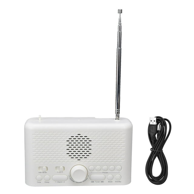 Radio despertador con FM y disco U, multifuncional, LED, altavoz para casa y viajes.