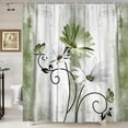 thumbnail image 3 of Rustic Farmhouse Shower Curtain Bath Curtain Liner Set with 12 Pcs Hooks Farm Teal Daisy Floral Flowers Butterfly Country Shower Curtains for Bathroom, 3 of 9