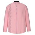 thumbnail image 4 of WREESH Mens Hawaiian Beach Shirt Dress Shirts Workout Shirt Slim Fit Suit Shirt Solid Color Long Sleeve Pullover Causal Button Up Undershirt Pink, 4 of 6
