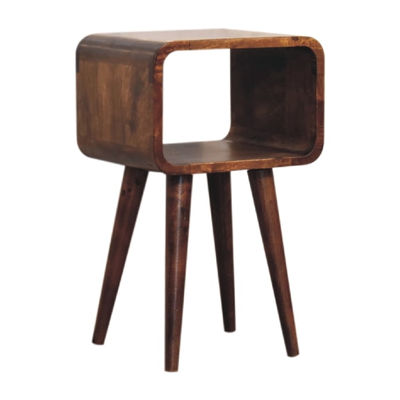 Solid Wood with Tapered Legs | Open Compartment | Bedroom Decor + Plain Style for Easy Blend