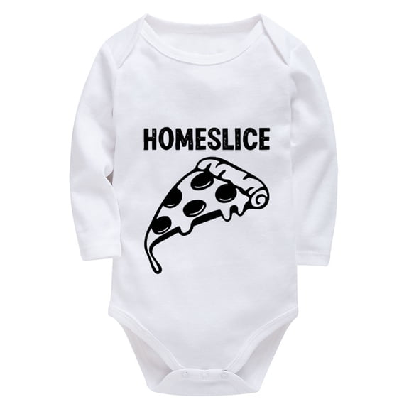 Homeslice Plain Baby Romper Long Sleeve Baby Girls Onsies White Girl Onsies3-6 Months