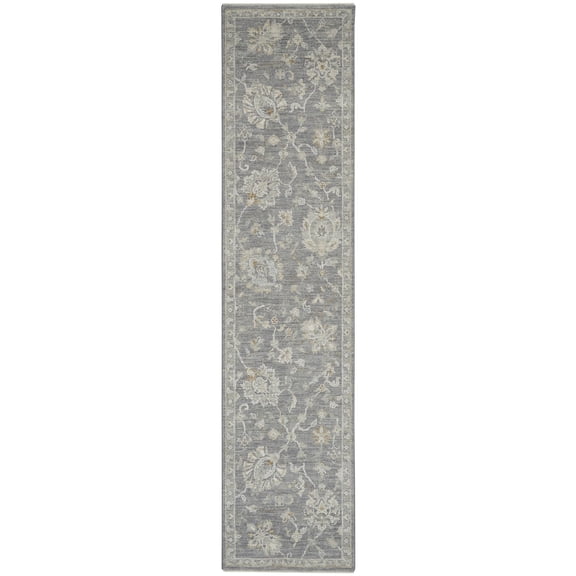 Nourison Asher ASR04 Indoor only Area Rug - Charcoal 2'3" x 10'2"