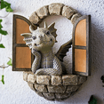 thumbnail image 3 of 2PCS Garden Decor Wall Decoration Dragon Statues, Small Beautiful Yard Sculpture Resin W111, 3 of 10