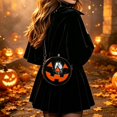 thumbnail image 5 of Halloween Shoulder Bags, Pumpkin Themed Shoulder Messenger Purse, Funny Handheld Bag for Halloween Holiday Party, 5 of 5