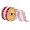 thumbnail image 1 of Vickerman Q170049 2.5 in. x 10 Yard Silver & Red Sheer Stripe Wired Ribbon, 1 of 1