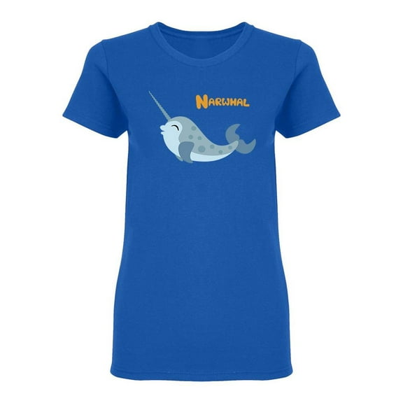 Narwhal Whale Graphic Shaped Tee Women's -Image by Shutterstock