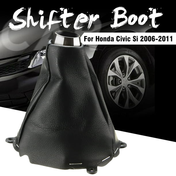 Chaussure de Changement de Vitesses Manuelle en Cuir Noir de Remplacement pour Honda Civic Si 2006-2011