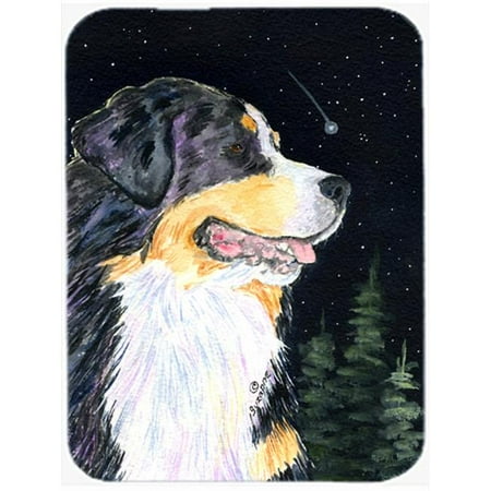 

12 x 15 in. Starry Night Bernese Mountain Dog Glass Cutting Board Large