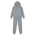 thumbnail image 6 of Jerdar Womens Matching Sweatsuit Zip Up Hoodie Jogger Pants Oversized Drop Shoulder Side Pockets Casual Workout Lounge Fall Winter Outfits M, 6 of 9