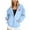 Sky Blue, variant on DEXIANG 2024 Women's Autumn and Winter Fashion Cancer Day Ribbon Feather Print Zipper Long Sleeve Pocket Drawstring Casual Sports Hooded Sweatshirt Womens Sweatshirt Drawstring Long Hoodie Women