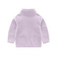 thumbnail image 2 of Eltusu Girls Fleece Jackets, Windproof Casual Soft Warm Outerwear with Zipper Purple Size 6-7T, 2 of 5