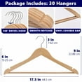 thumbnail image 2 of Percheros Amber Home Wooden, 30 unidades, madera natural, 2 of 7