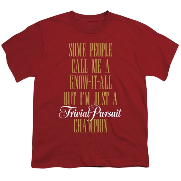Trivial Pursuit Know It All S/S Youth 18/1 T-Shirt Cardinal