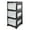 Black, variant on Life Story Classic Gray 3 Shelf Storage Container Organizer Plastic Drawers
