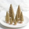 8PCS Artificial Mini Christmas Trees, Upgrade Sisal Trees with Wood