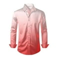 thumbnail image 4 of Dagugfen Mens Shirts Button down Satin Button down Gradient Color Trendy Lightweight Comfy Casual Tops, 4 of 8