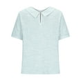thumbnail image 5 of Holzkary Cotton Linen Shirt for Women Loose Fit 2025 Trendy Womens Summer Tops Lapel Striped Back Loose Top Casual Shirt T Shirt Light Blue 3Xl, 5 of 5