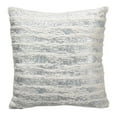 thumbnail image 1 of Fennco Styles Brushed Metallic Foil Collection Glamorous Faux Fur 18 x 18 Inch Throw Pillow with Case & Insert – Silver, 1 of 3