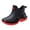 Red, variant on HEWUQI Men's Ankle Rain Boots Waterproof Antislip Rubber Slip on Booties Garden Boots Outdoor Rain Shoes for Boating Sailing Farming Red Size 10