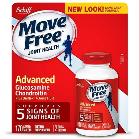 Glucosamine Chondroitin 240 Tabs - Advanced, 170 tablets - Joint Health Supplement with Glucosamine and Chondroitin, Coated Glucosamine Advanced Tablets One Vitamin tabs 170 Count Packs.., By Move Free
