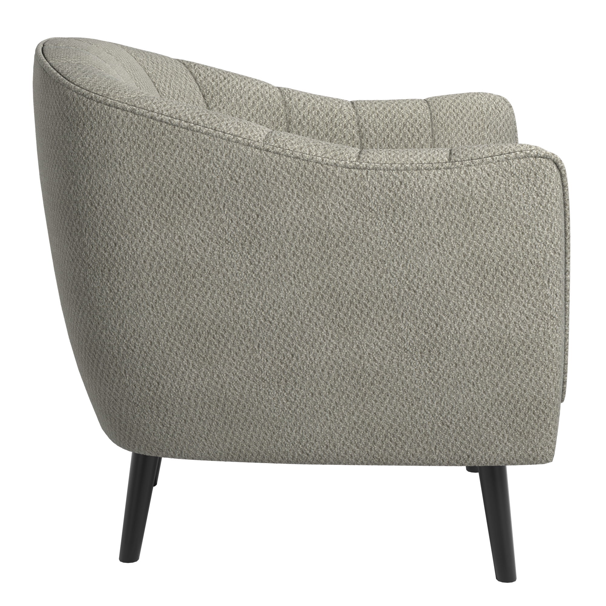 Weston Home Rhyl Mid-Century Modern Channel-Tufted Accent Chair, Grey