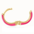 thumbnail image 5 of Gold Plated Neon Light Pink Enamel Huggie Hoop Earrings for Women, 5 of 5