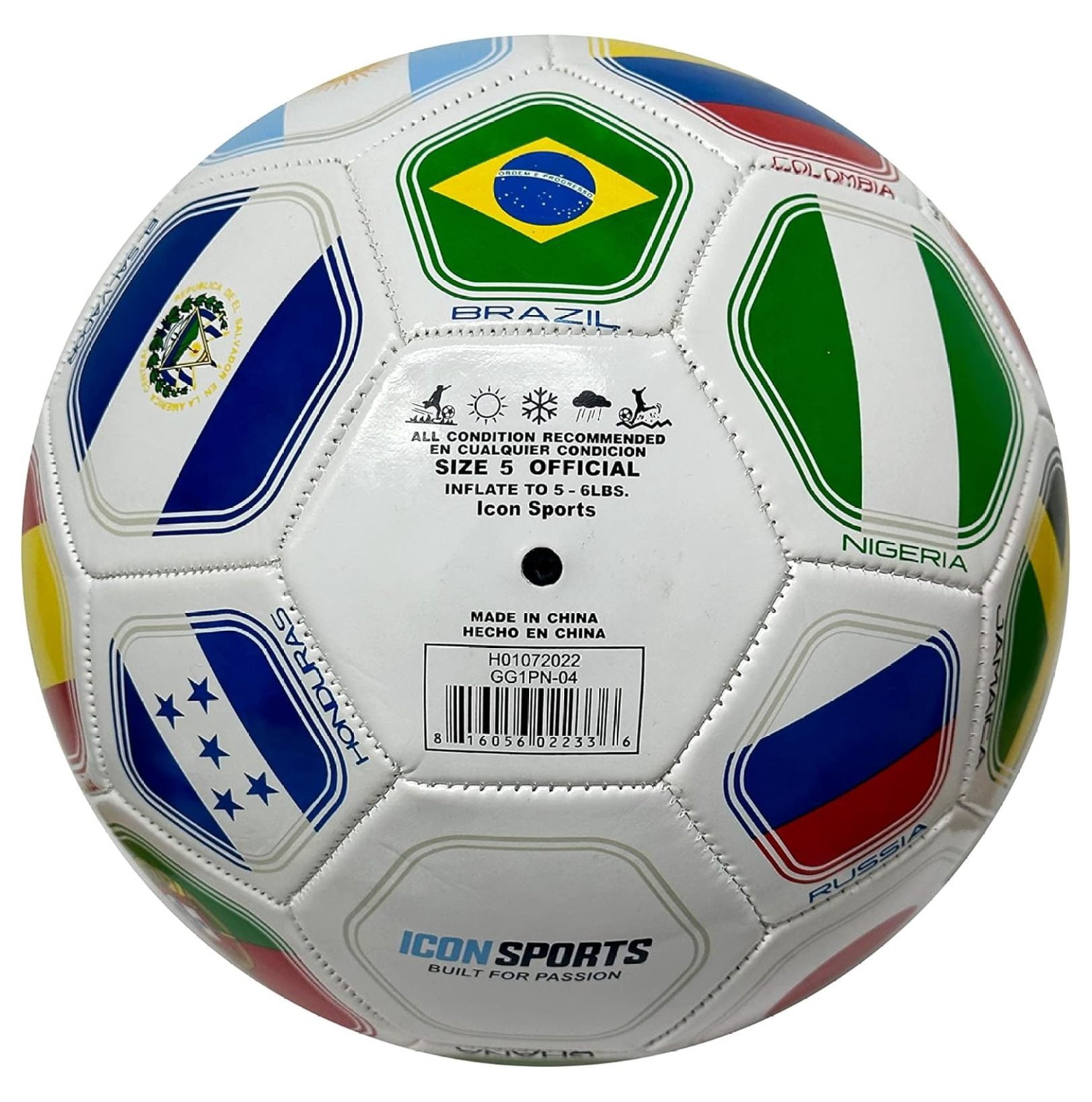 Country Flags Soccer Ball Size 5, World Club Teams, Flag Soccer Ball #5