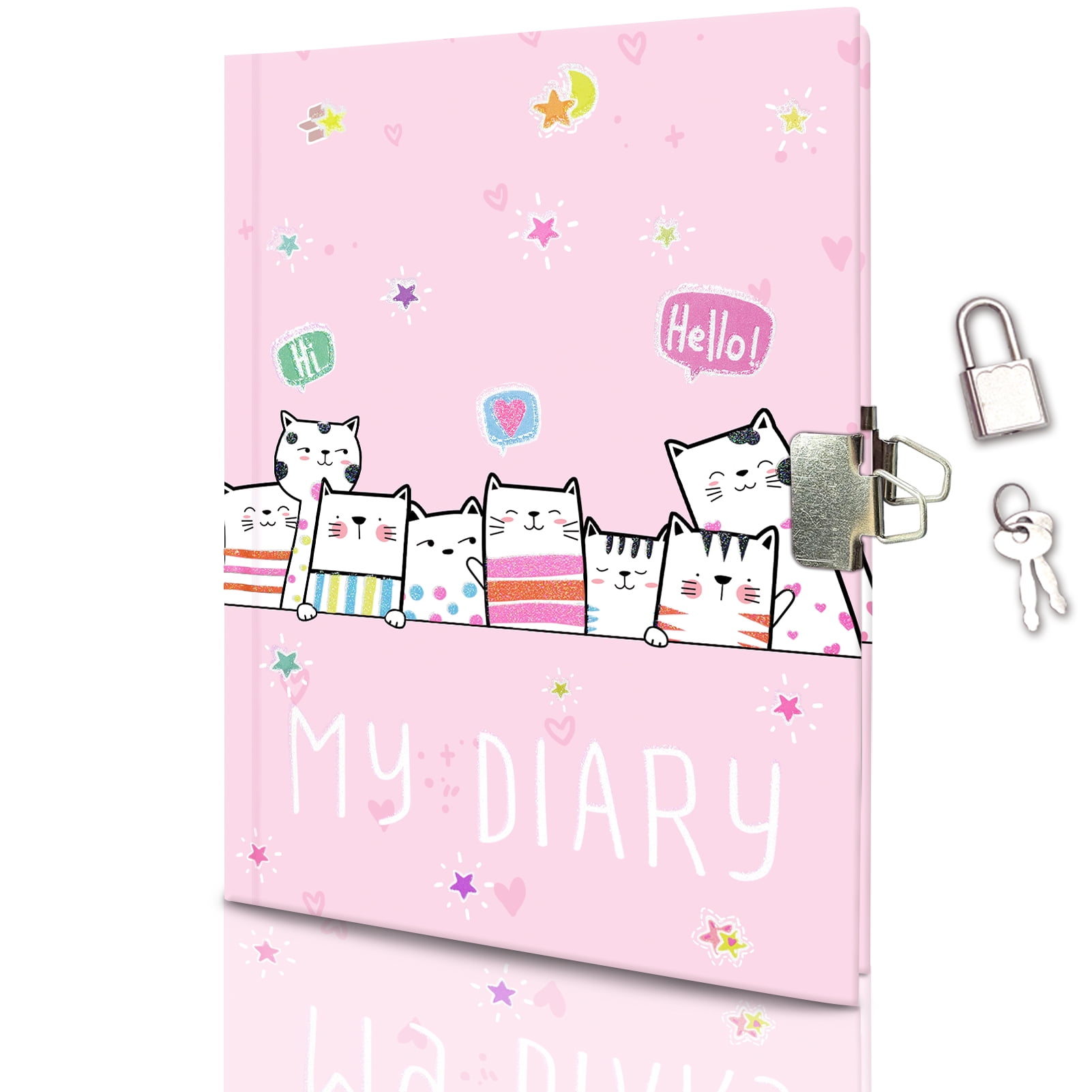 Ginmlyda Diary with Lock for Teenager, 7x5.3 inches 160