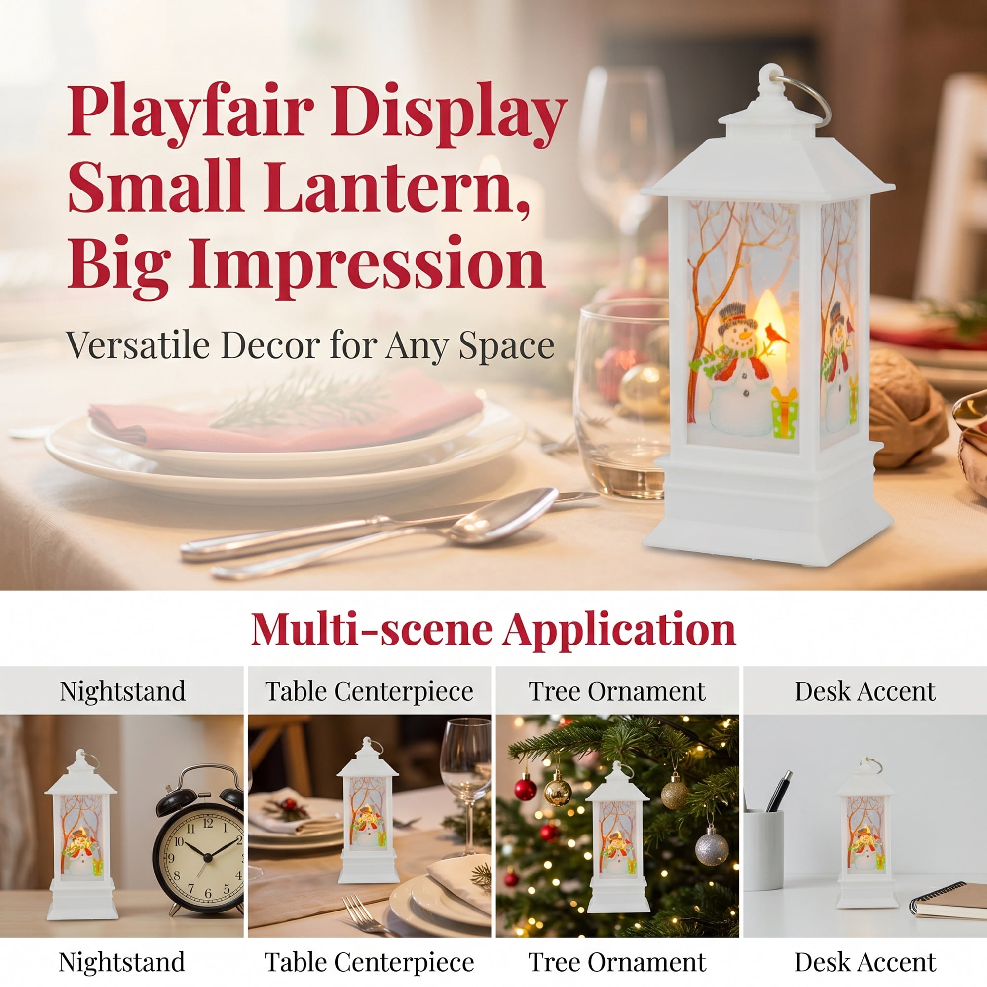 Unique Bargains Light Up Crystal Ball Decorative Lanterns for Decor White Style B