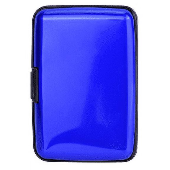 CCOCC Rfid Card Holder,Aluminum Card Bag Credit Card Holder for Women,Anti Slip And Scratch Resistant Metal Wallet Blue