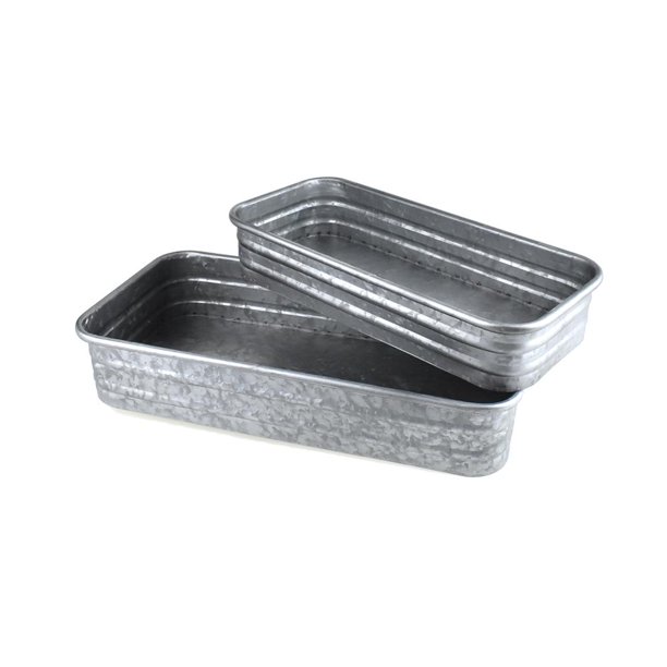 Galvanized Metal Display Trays, Assorted Sizes, 2Piece