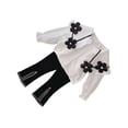 thumbnail image 2 of 2 Pieces Girl Clothing Sets Autumn Long Sleeve Florals Printing White Shirt Top Clothes Flared Pants for Party Home 130cm, 2 of 10