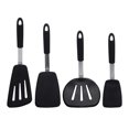 thumbnail image 3 of Juego de espátula de silicona, espátula para pescado, espátula ranurada resistente al calor, espátula antiadherente para hornear, cocinar y mezclar, apto para lavavajillas, paquete de 4, negro, 3 of 5