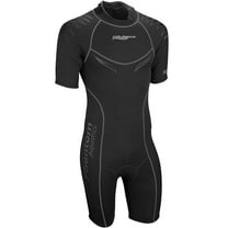 Phantom Aquatics Men's Superior Flex Neoprene Wetsuit Short Sleeve Shorty Scuba Snorkeling Surf Suit - BKYL - LG