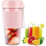 Portable Smoothie Blender - USB Rechargeable - for Gym, Car, Office, Home, Travel, Office, Sports, Kitchen (Pink)