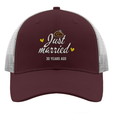 Glitter Baseball Hats just married 30 years ago Embroidery Dad Hat for Men Casual Adjustable for Fishing