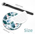 thumbnail image 5 of 2Pcs Leather Round Leaves and Flowers Cruise Luggage Tag with Privacy Cover and Name ID Tag - Suitable for Travel Handbags Backpacks School Bags Luggage Tags, 5 of 7