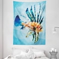 thumbnail image 1 of Fish Tapestry, Underwater Themed Ornamental Fish in the Style of Polygon Graphics Pattern, Wall Hanging for Bedroom Living Room Dorm Decor, 60W X 80L Inches, Blue and Sky Blue, by Ambesonne, 1 of 2