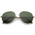 thumbnail image 1 of sunglassLA Unisex Classic Brow Bar Semi-Rimless Lens Aviator Sunglasses 57mm (Gold / Green) - 57mm, 1 of 4