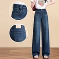 thumbnail image 1 of jeans de Mezclilla para Mujer de Talle Alto, Estilo Suelto de Pierna Ancha, jeans Azul Profundo de Pierna Recta, Verano 2026., 1 of 13