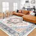 thumbnail image 3 of MJIAexp 8x10 Vintage Area Rugs Machine Washable Rug with Rubber Backing Stain Resistant Rugs Anti Slip Living Room Rug, Bedroom Rug, Home Decor Blue, 3 of 8