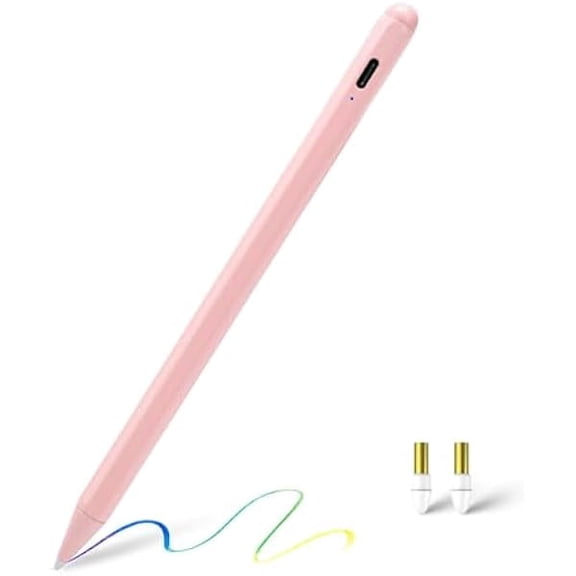 xixishop Stylus Pen for iPad A16 Pen with Fast Charging, 1st Generation Pencil for iPad 11/10/9/8/7/6, iPad Air 3/4/5/M2/M3, iPad mini 6/7, iPad Pro 12.9/11/13 inch M4/M5, Tilt Sensitivity, Pink