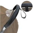 thumbnail image 2 of Funda protectora de cuero para el asa del cochecito, compatible con accesorios para cochecitos, funda protectora de PU para el parachoques del reposabrazos (negro), 2 of 4