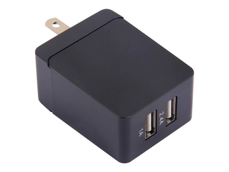 Blackweb 3.4A Dual Usb Wall Charger, Black
