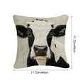 thumbnail image 6 of ​2D Printed Cow Face Pillow Cover, Realistic Faux Embroidery Farmhouse Decor, Soft Plush Throw Pillow for Living Room Sofa Bedroom, Brown White Animal Print Multicolor, 6 of 6