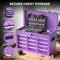 thumbnail image 3 of 5-Drawer Tool Chest on Wheels, 2 In 1 Rolling Tool Storage Cabinet, Tool Organizer for Garage, Workshop, Warehouse & Repair Shop, Purple, 3 of 9