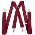 thumbnail image 1 of Sonducket Pantalones con tirantes Correa fotografía mujeres hombres Casual elástico cruzado pantalones Brace cinturón Clip para 160-195cm altura Accesorios de disfraces Vino rojo, 1 of 6