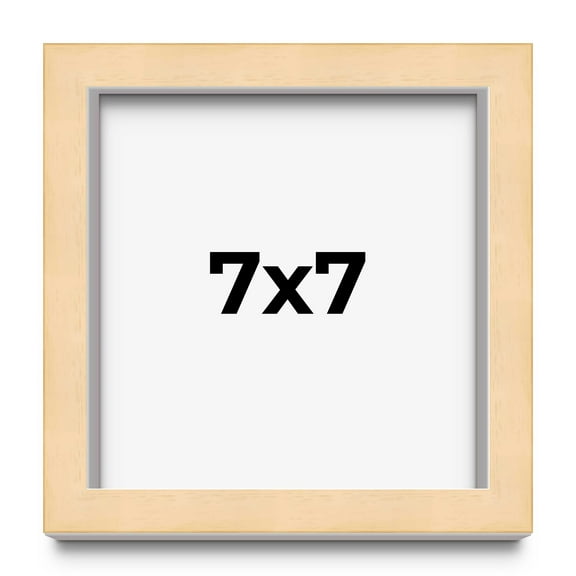 7x7 Shadow Box Frame Brown | 0.875 Inches Deep Real Wood Contemporary Shadowbox Display Frame | UV