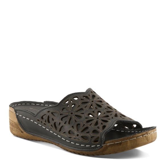 Spring Step Bloomella Women’s Leather Wedge Mule with Soft Cushion & Comfort