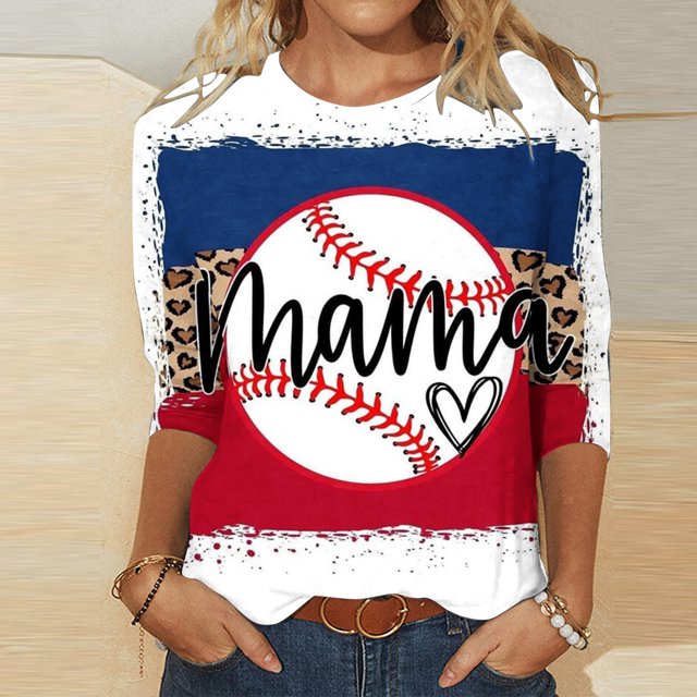 Fiudx Liquidación de Ofertas Flash Blusa Holgada con Estampado de Pascua y Cuello Redondo Retro de Manga Tres Cuartos a La Moda para Mujer